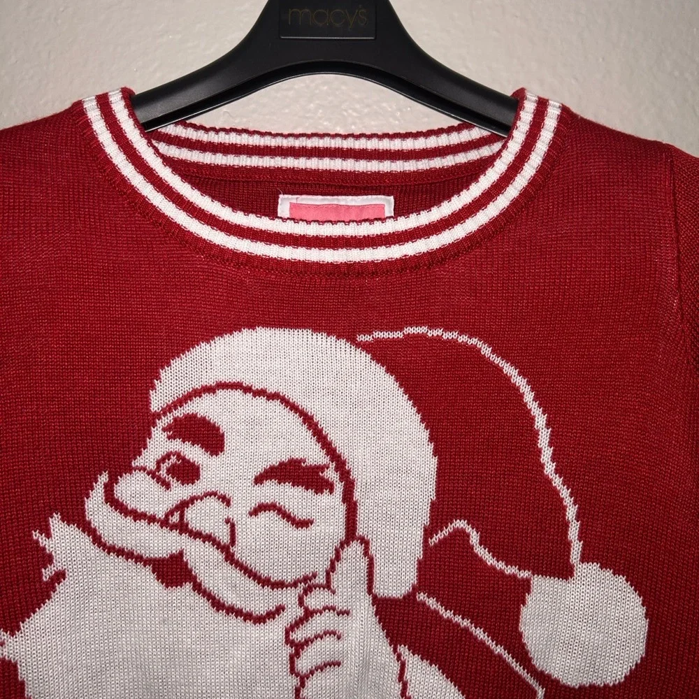 Tipsy Elves Red Santa Crew Neck Sweater - Picture 3 of 10